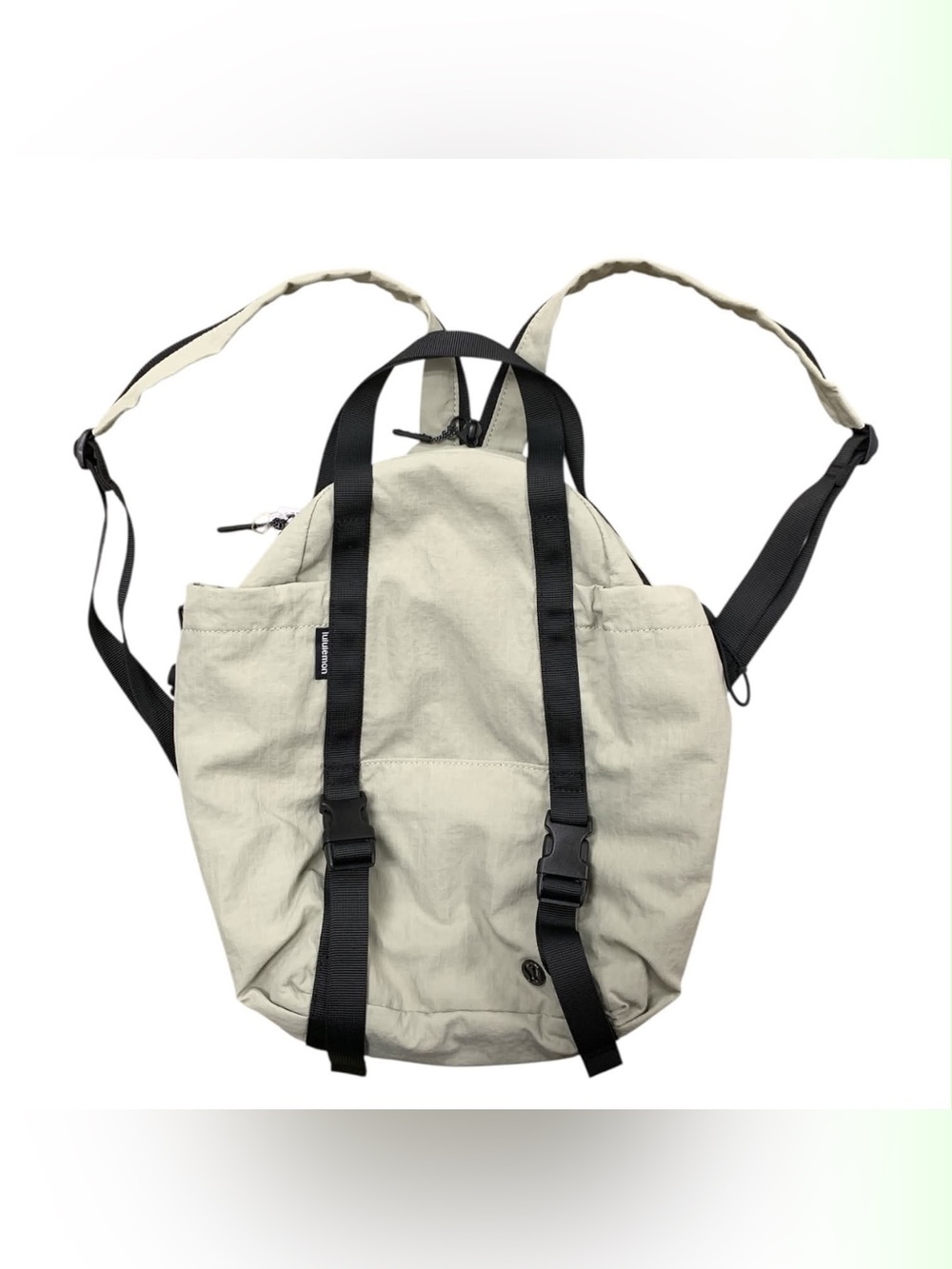 lululemon athletica Cream Backpack with Black Straps